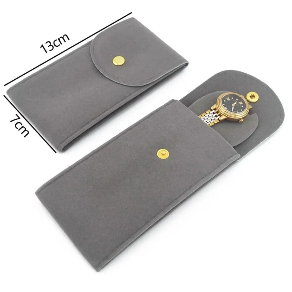 New Flannelette Watches Pouch Snap Portable Watch Boxes Case Dust Protect Storage Bag Women