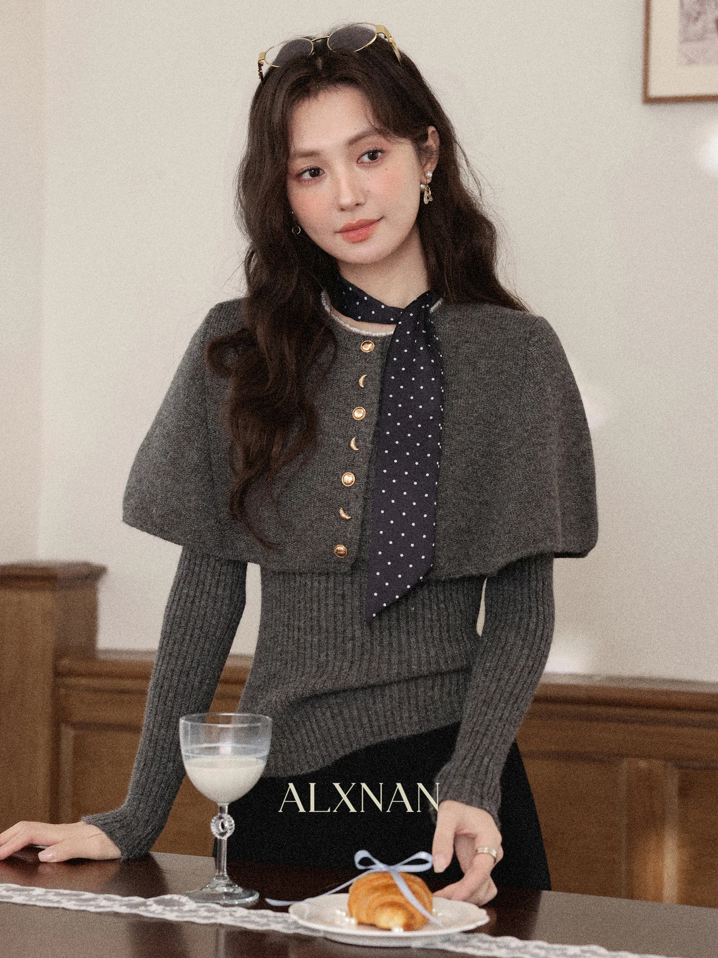 

Вязаный шерстяной свитер Ele ey с длинными рукавами, женский осенне-зимний дизайнерский топ-накидка от Deer towards South Commute Sle