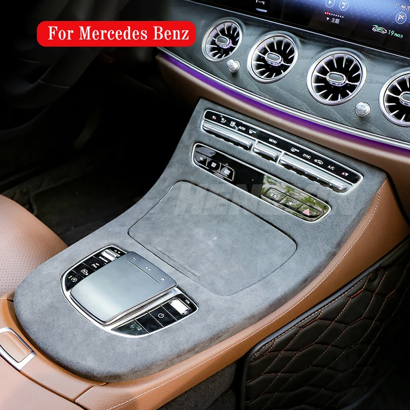 

Car Interior Modification Leather Gear Shift Panel Protective Car Stickers Styling For Mercedes Benz E Class 2021-2022