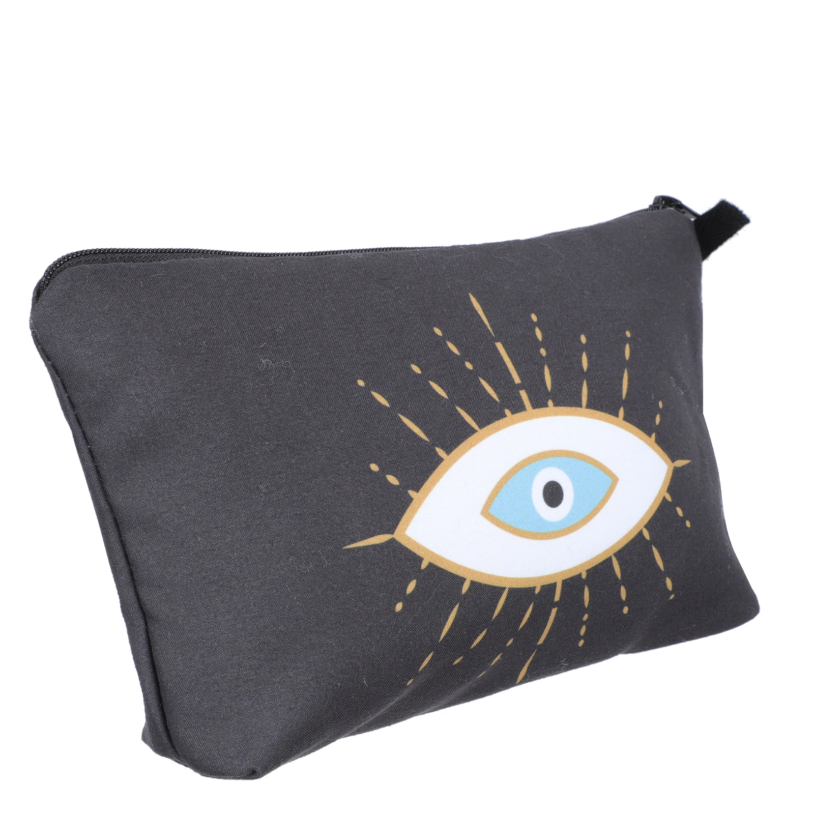 

1pc Waterproof Makeup Bag Black White Organizer Travel Toiletry Storage Case Evil Eye Design Durable for Women