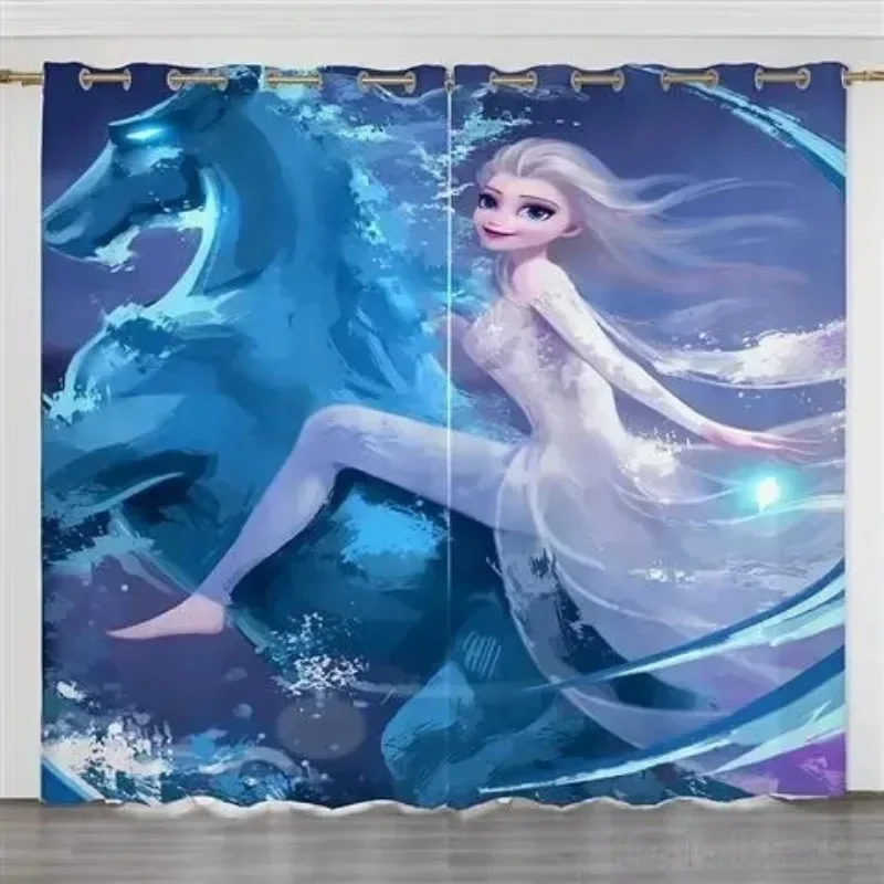 Disney Frozen Princess Super Combination Olaf Elsa Window Curtain 3D Print Blackout Curtains Living Room Bedroom Decor Kids Gift