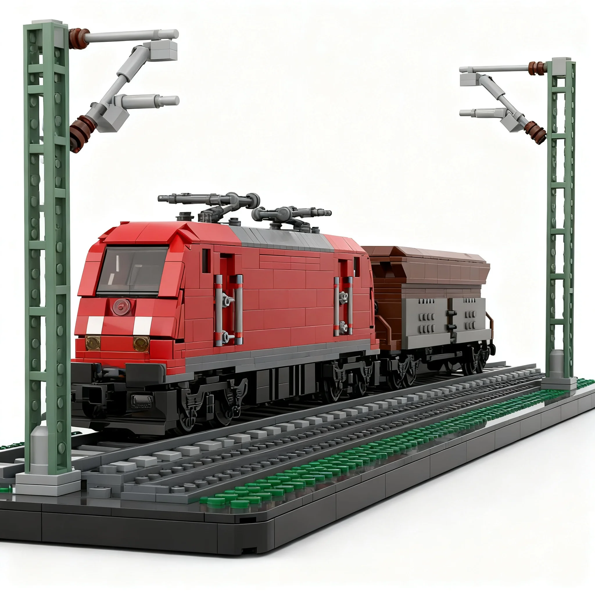 1452pcs MOC Modern Single-track Layout Module Display - Modernes Ein-Gleis-Modul Zur Ausstellung City Model Building Blocks Toy