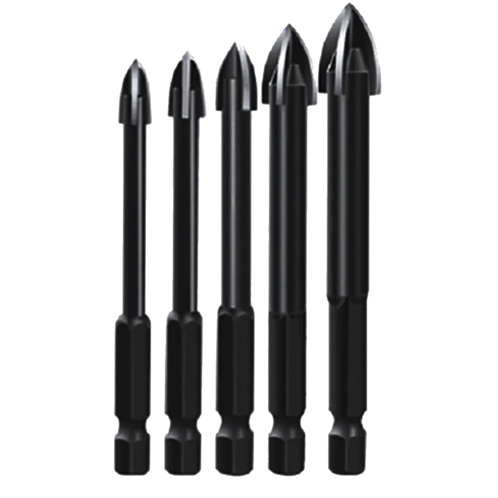 1 sets Glass Concrete Drill Bit Cross Hex Tile Ceramic Drill Bits Cemented Carbide Universal Drilling Tool Hole Opener for Wall