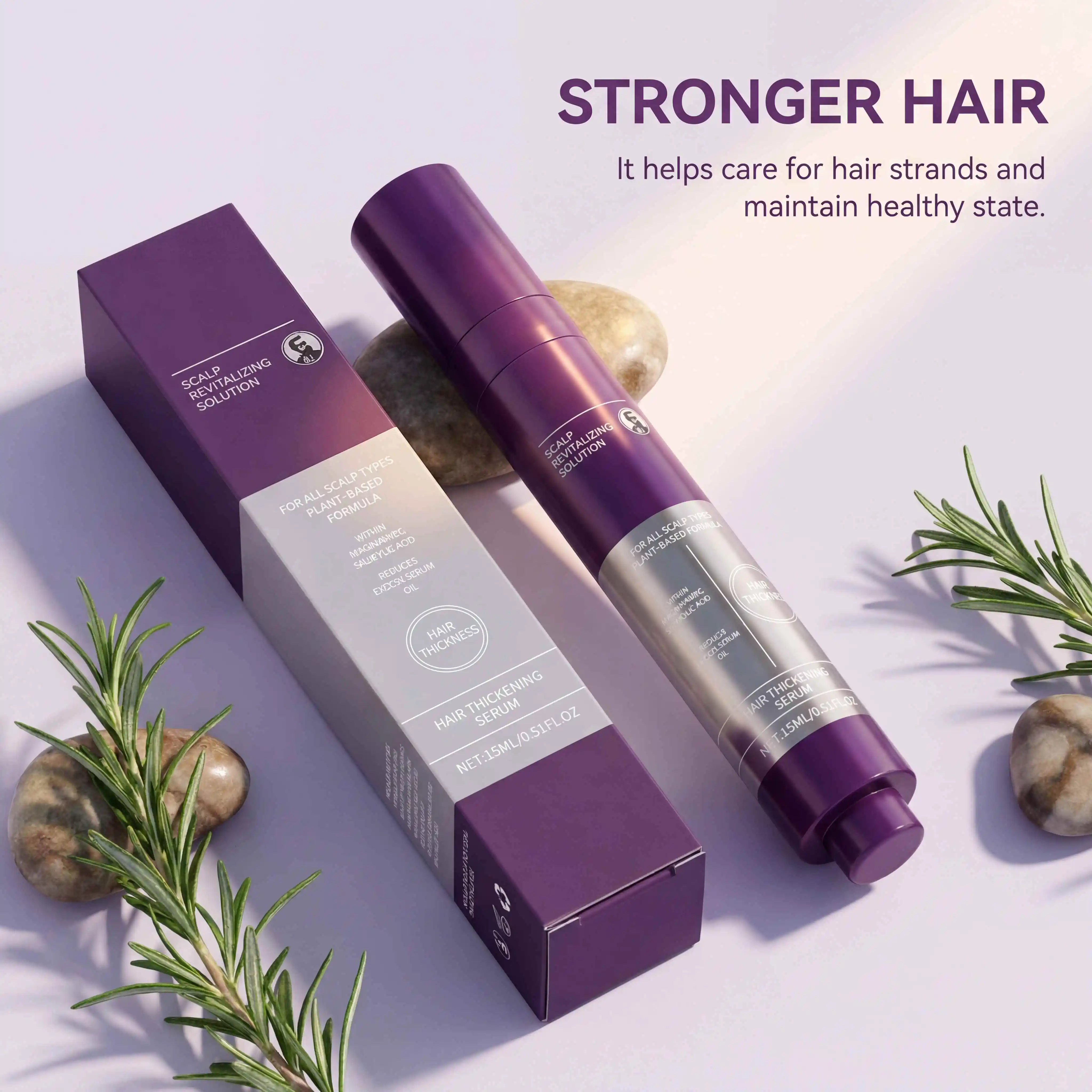 Hair Thickening Serum For Thinning Hair Scalp Treatment Increase Hair Thickness Reduce Breakage Korean Hair Care Metal Roll On