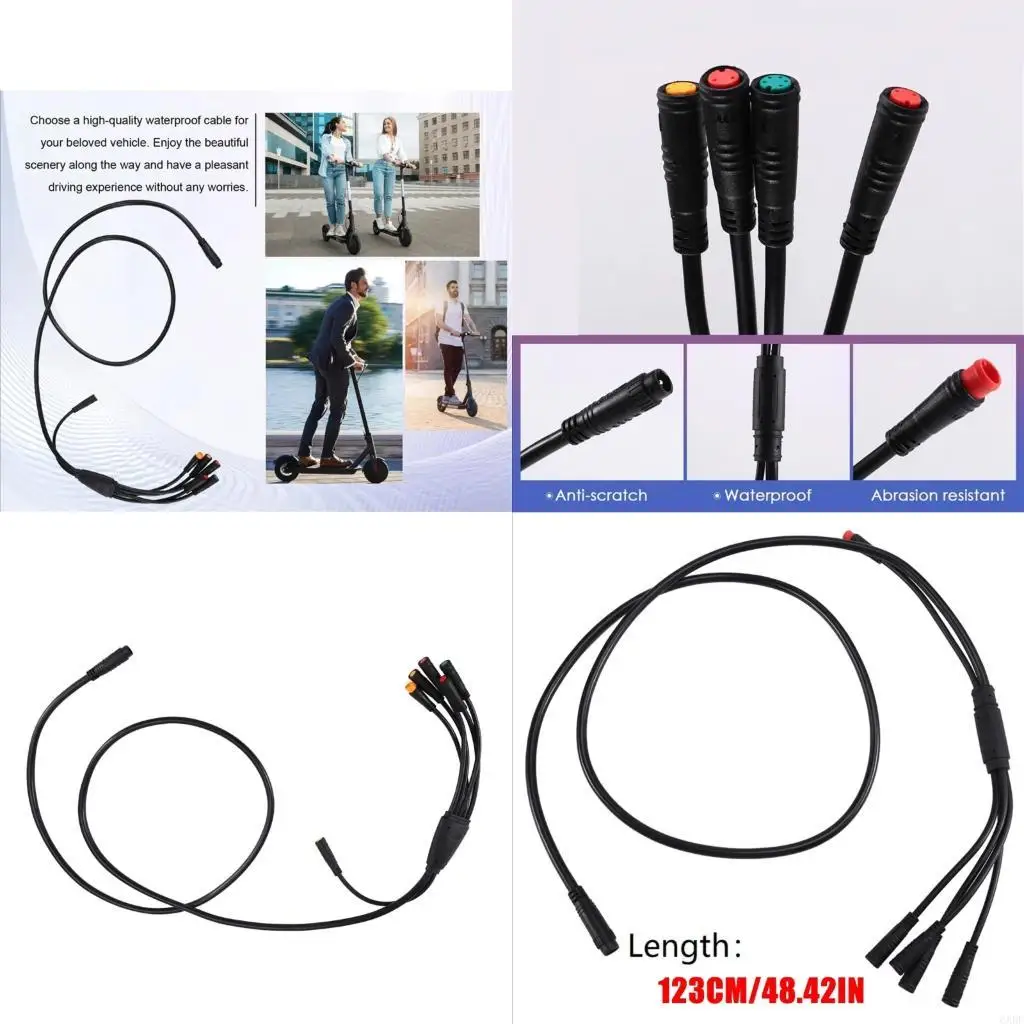 6XDF 9 Pin Electric Bike Cable with Enhanced Conductivity for Electric Scooter Use