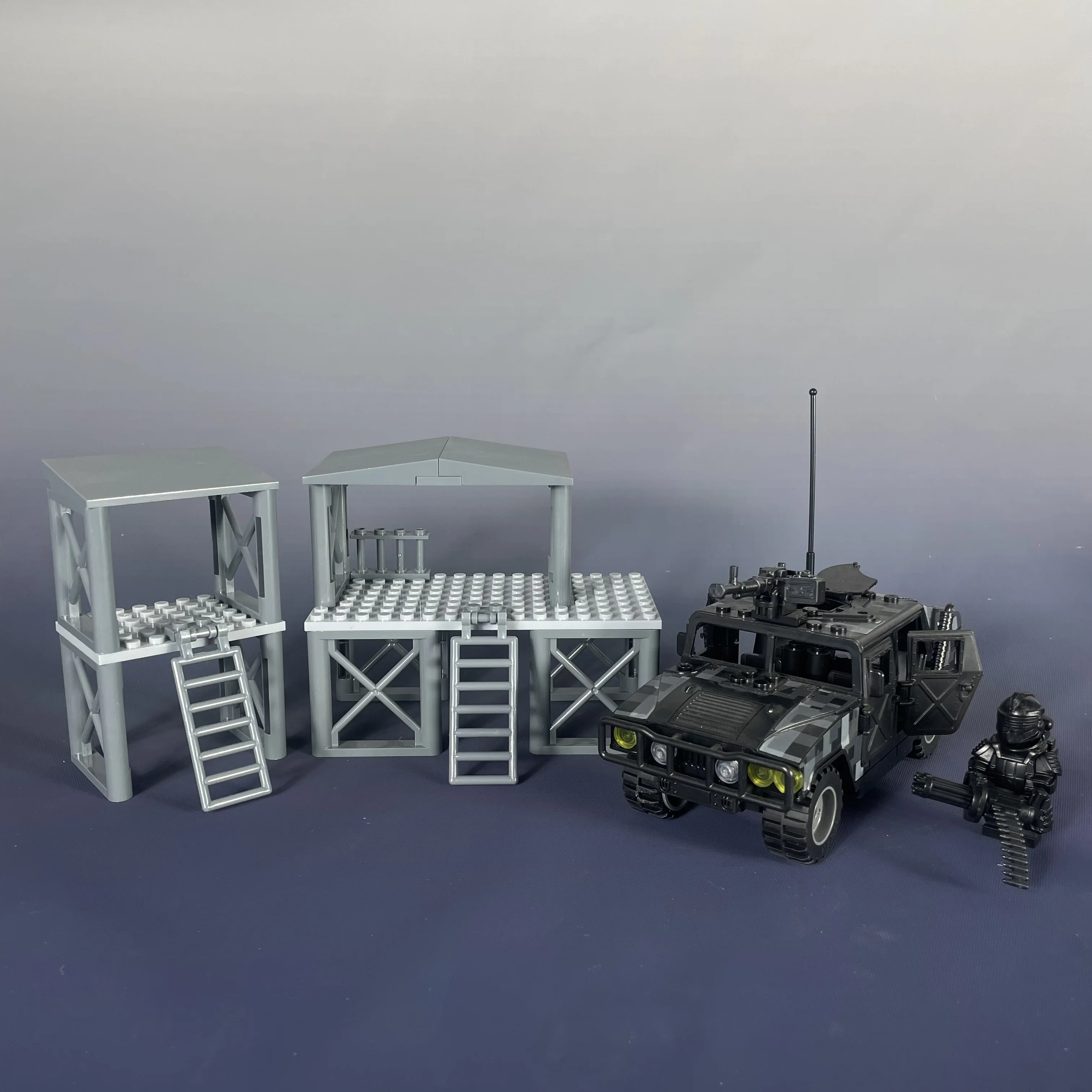 Escena militar, torre de vigilancia de defensa, arquitectura del ejército, Base de comando, torre de señal, sentinela, ladrillo DIY, juguete, bloques de construcción, juegos de modelos para niños