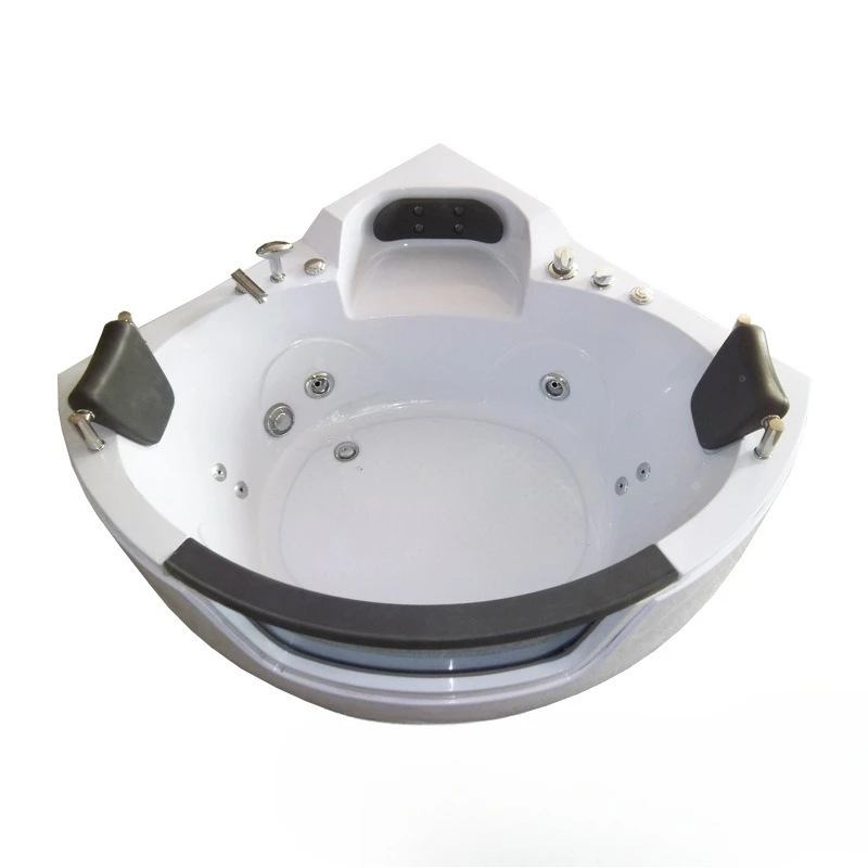 Acrylic Jacuzzi Fan Shaped Double Massage Surf Tub