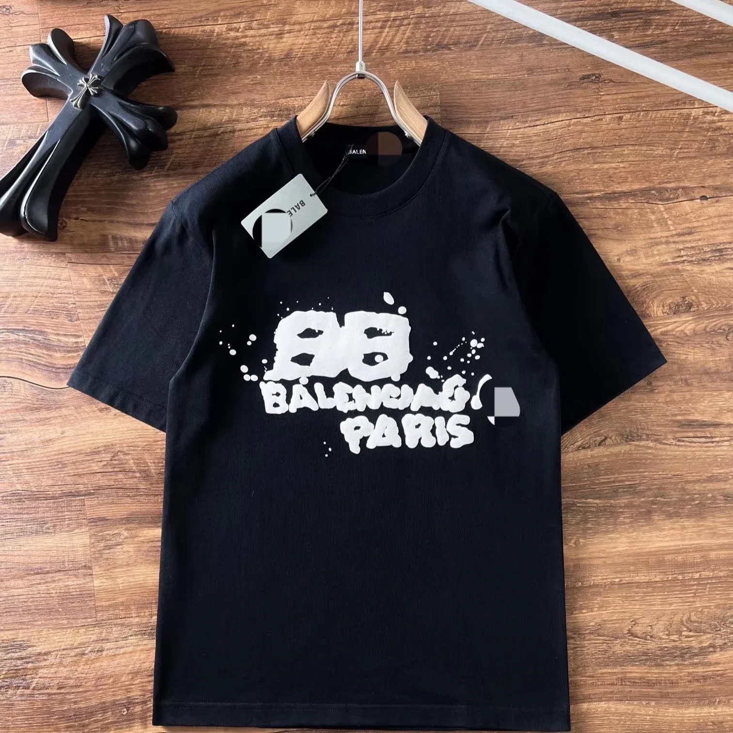 

2025 spring and summer brand light luxury letter printing men's high-end slim-fit round neck men's short-sleeved T-shirt