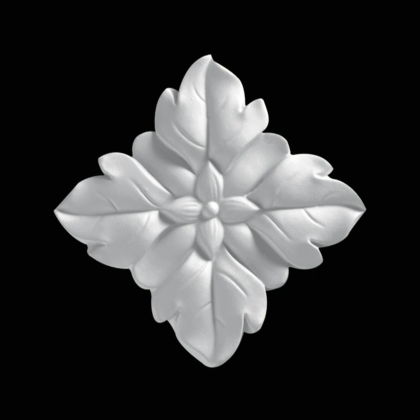 PU Ornament Polyurethane Furniture Element Decoration European Style Ceiling Rose Decor Wall Moulding House Decorating Component