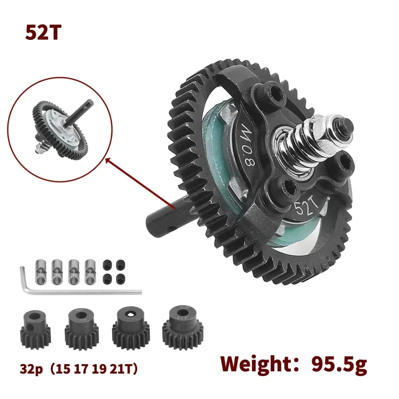 Steel M0.8 50T 52T 54T 60T Spur Gear for Trxs Slash Bandit Rustler Stampede 2WD RC Car Upgrade Parts