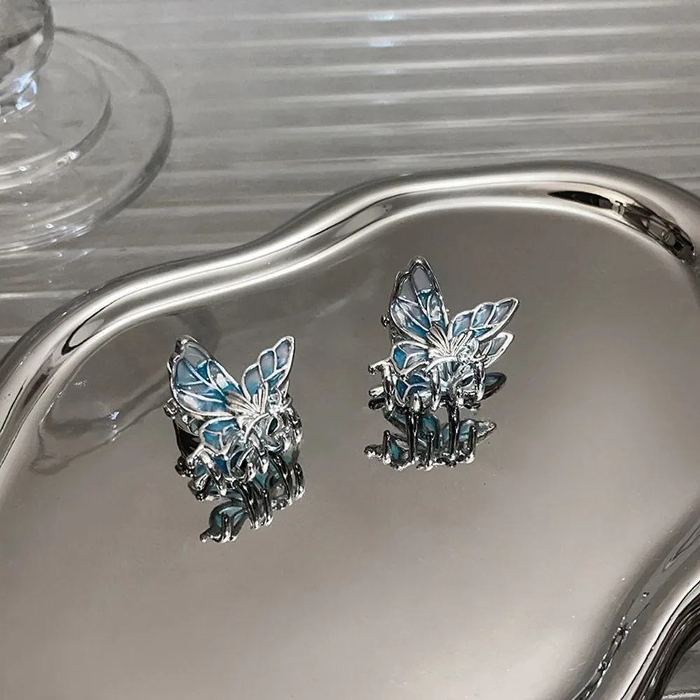 Sweet Hollow Mini Butterfly Hair Claw Y2k Candy Color Animal Hair Clip Alloy Small Size Butterfly Hairpin Wedding