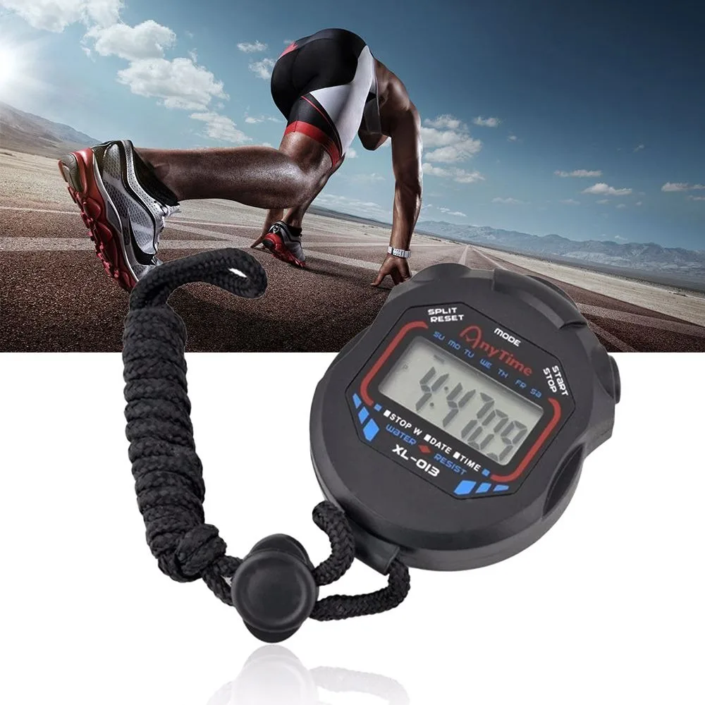Handheld Multi-Function Digital Sports Timer Classic Stop Watch Tools Digital Stopwatch Timer With String Waterproof