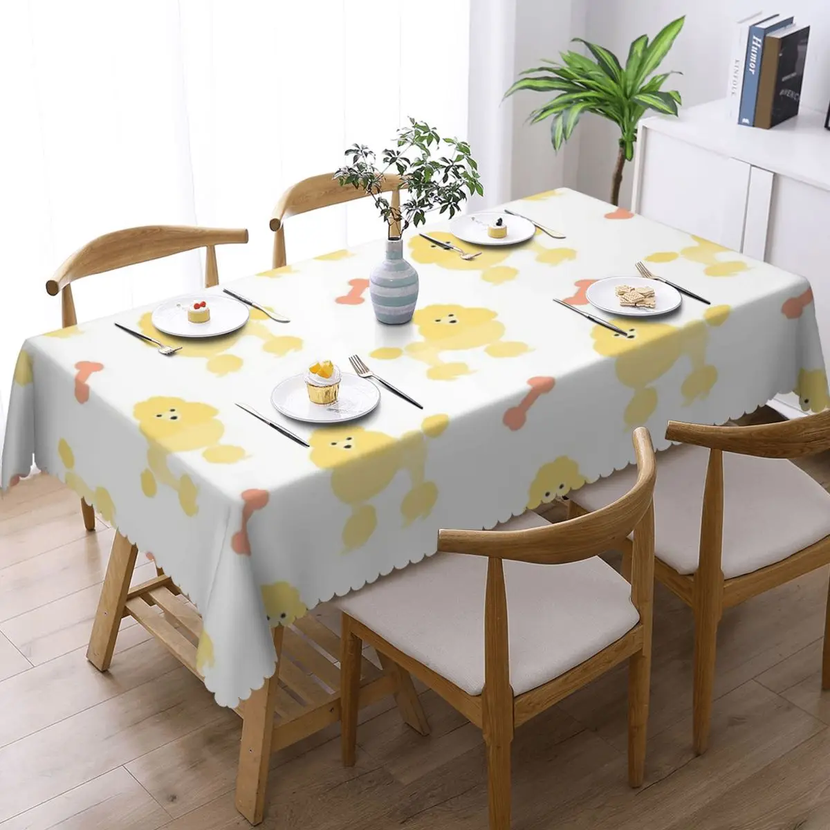 Poodle Animal Dog Lover (1) Customized Rectangular Tablecloth Oilproof Table Cover for Dining Events Table Cloth
