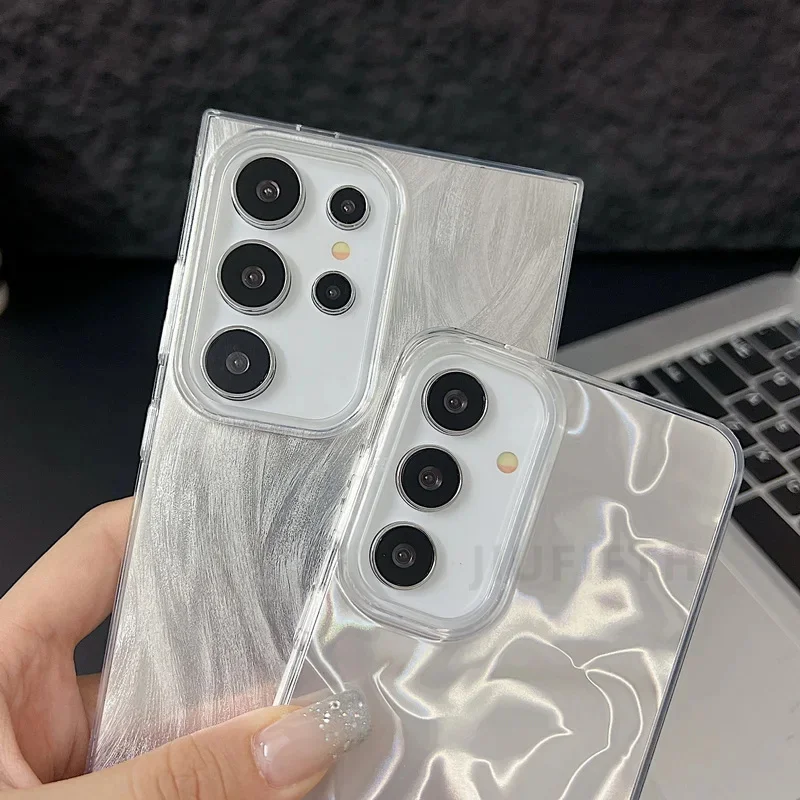 Luxury Laser Matte Case For Samsung Galaxy S25 S22 S24 Ultra S21 S23 S24 FE A55 A15 A16 A35 A25 A53 A56 5G  Hard PC Phone Cover - náhled 2