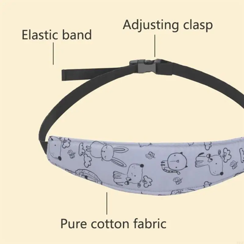 e06f 소프트 탄성 헤드 레스트 밴드 유아 만화 조절 가능한 헤드 지원 아이 셰이드