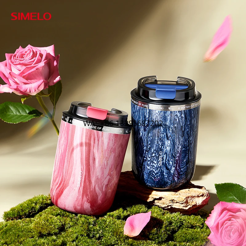 

SIMELO 220 мл двухслойная изолированная кружка из чистого титана для кофе, матовая чашка для эспрессо, вакуумный термос, портативная изолированная чашка для путешествий