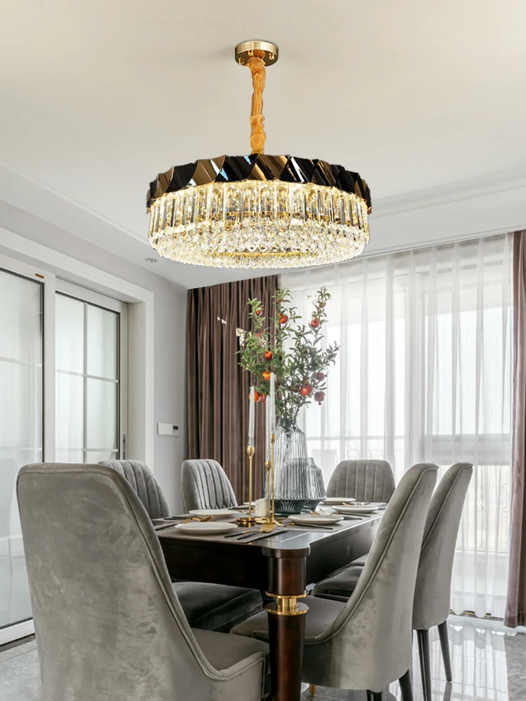 Designer Nordic Hanging Lamps for Ceiling Bedroom Hanging Chandelier Luxury Circular Crystal Chandelier for Living Room