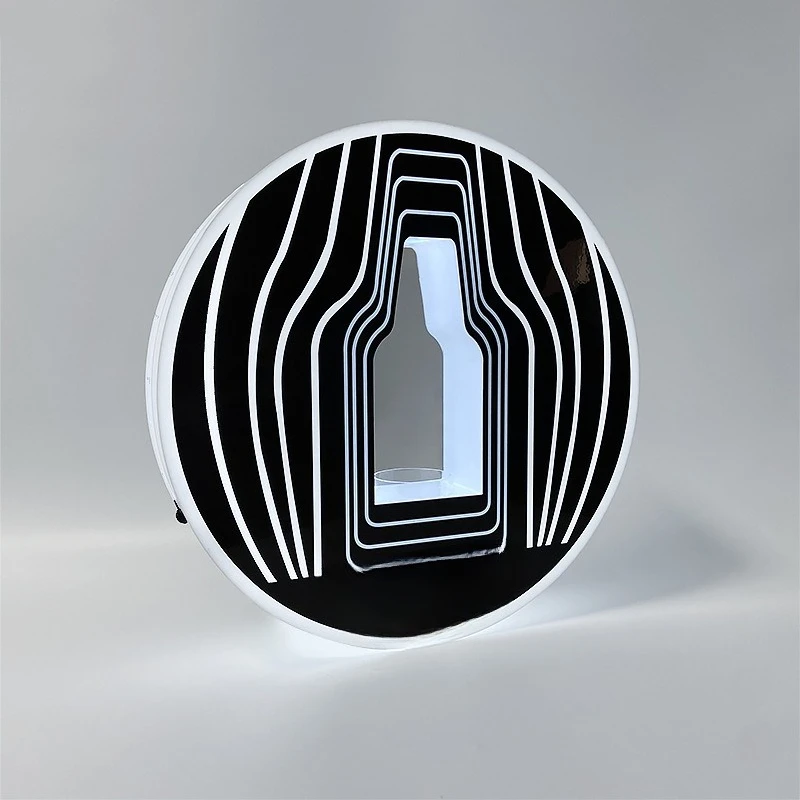Round striped wine rack, luminous wine base