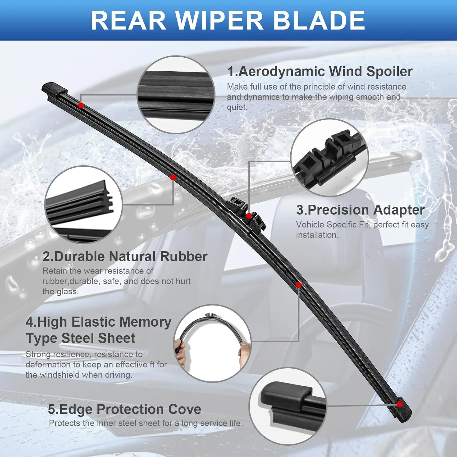 شفرة ممسحة زجاج أمامي لمجموعة الذراع الخلفية فورد إكسبيديشن لينكولن نافيجيتور 2009-2016 9L1Z17526A #3