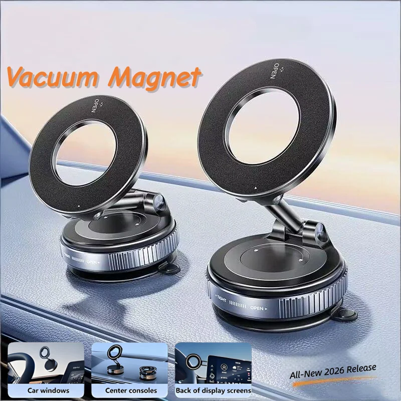 

Сверхсильный магнитный держатель для телефона, складной дизайн 360° ° Регулируемое вакуумное автомобильное крепление для автомобильного стола, держатель для телефона в ванной комнате