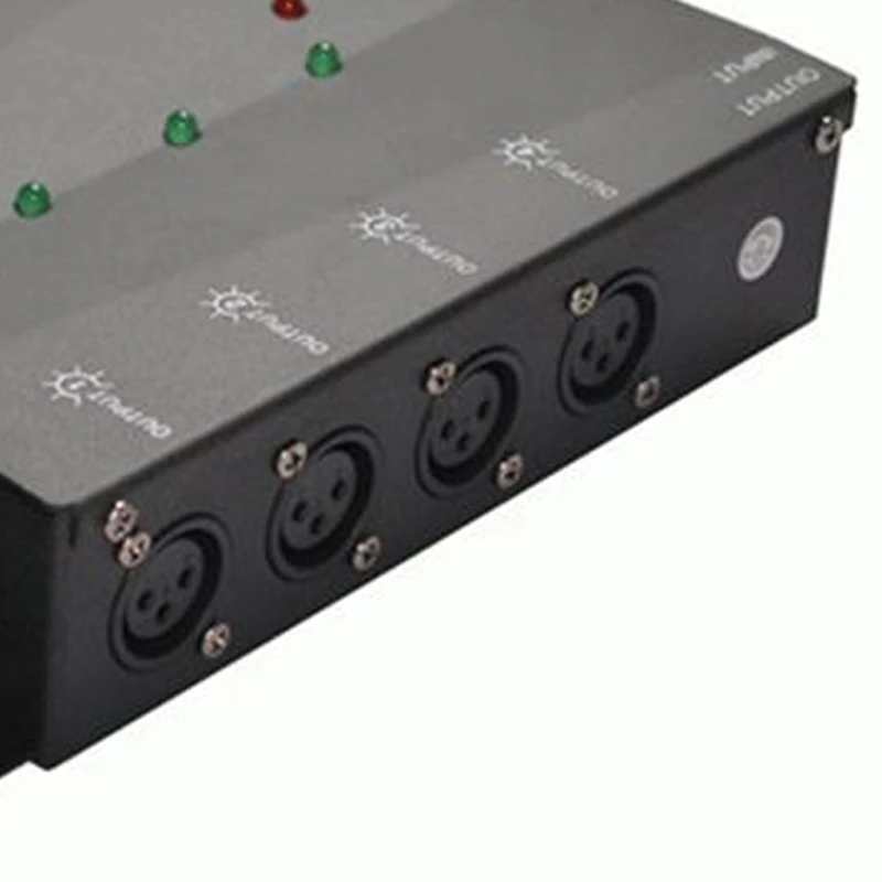 MAKE-4 Way ไร้สายแยก DMX512 Splitter จําหน่าย DMX512/1990 ข้อมูลสัญญาณ 1 อินพุต 4 เอาต์พุตด้านข้างติดตั้ง