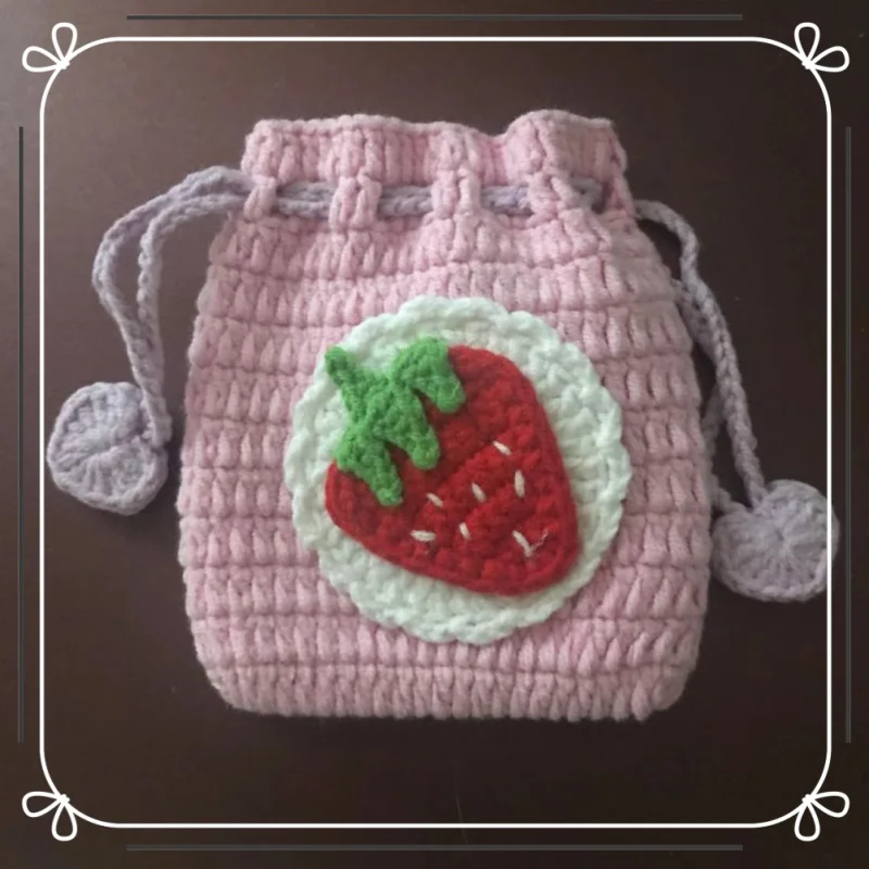 Sac à cartes tissé à la main exquis et esprit, sac de rangement Bluetooth, sac à monnaie, sac à clés, sac à écouteurs mignon pour fille