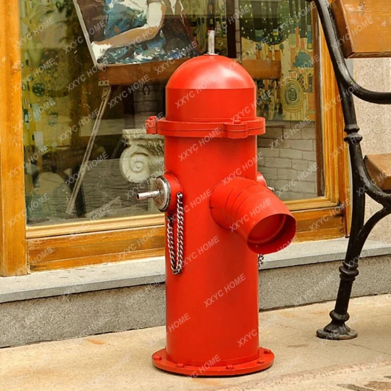 Retro Creative Iron Fire Hydrant Model Savings Bank Filming Prop Decoration Floor Ornaments