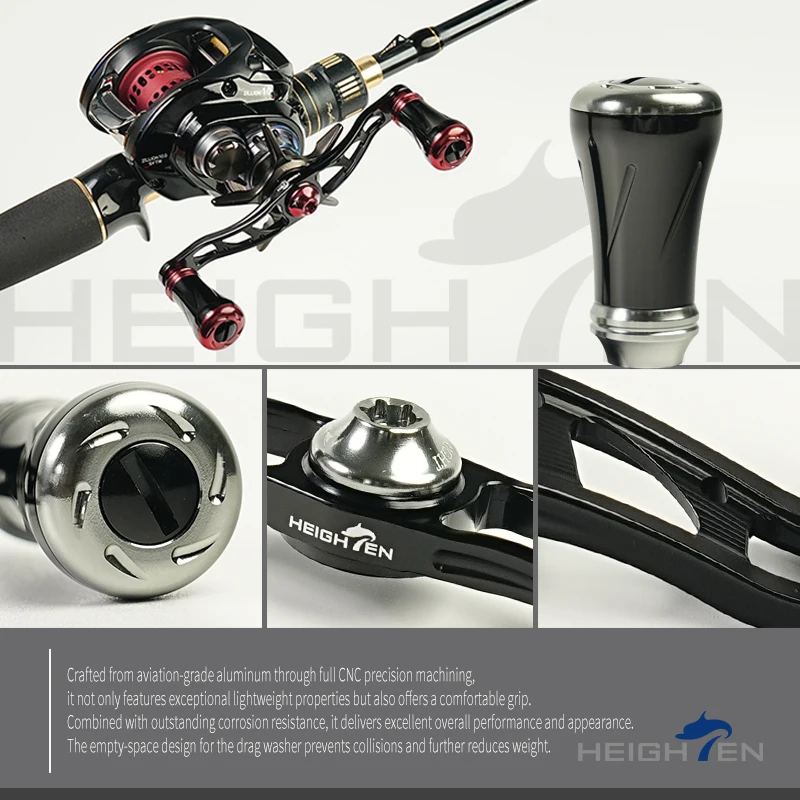 Manivelas dobles HEIGHTEN para baitcaster – Eje aluminio 90/105mm - imagen 4