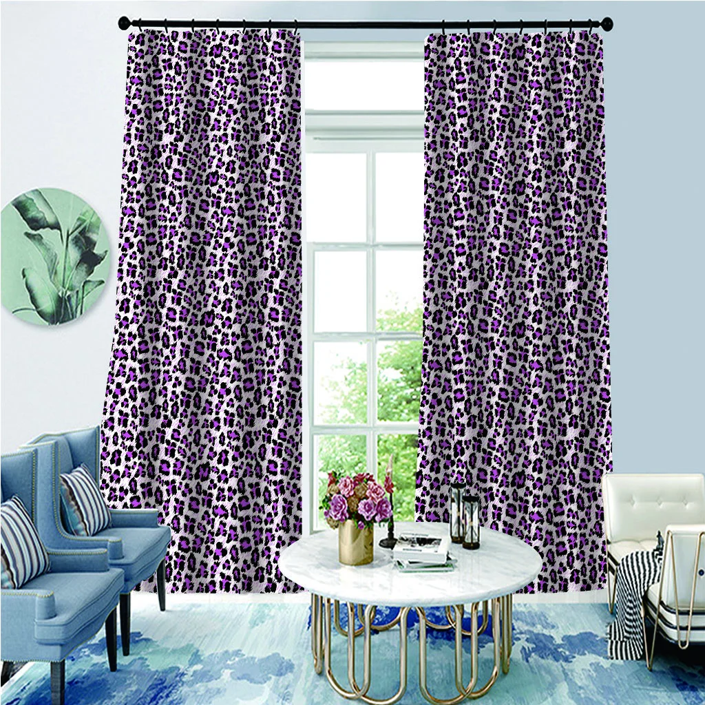 Custom purple tiger pattern curtains 3D Blackout Curtains For Living room Bedding room Drapes Cotinas para sala