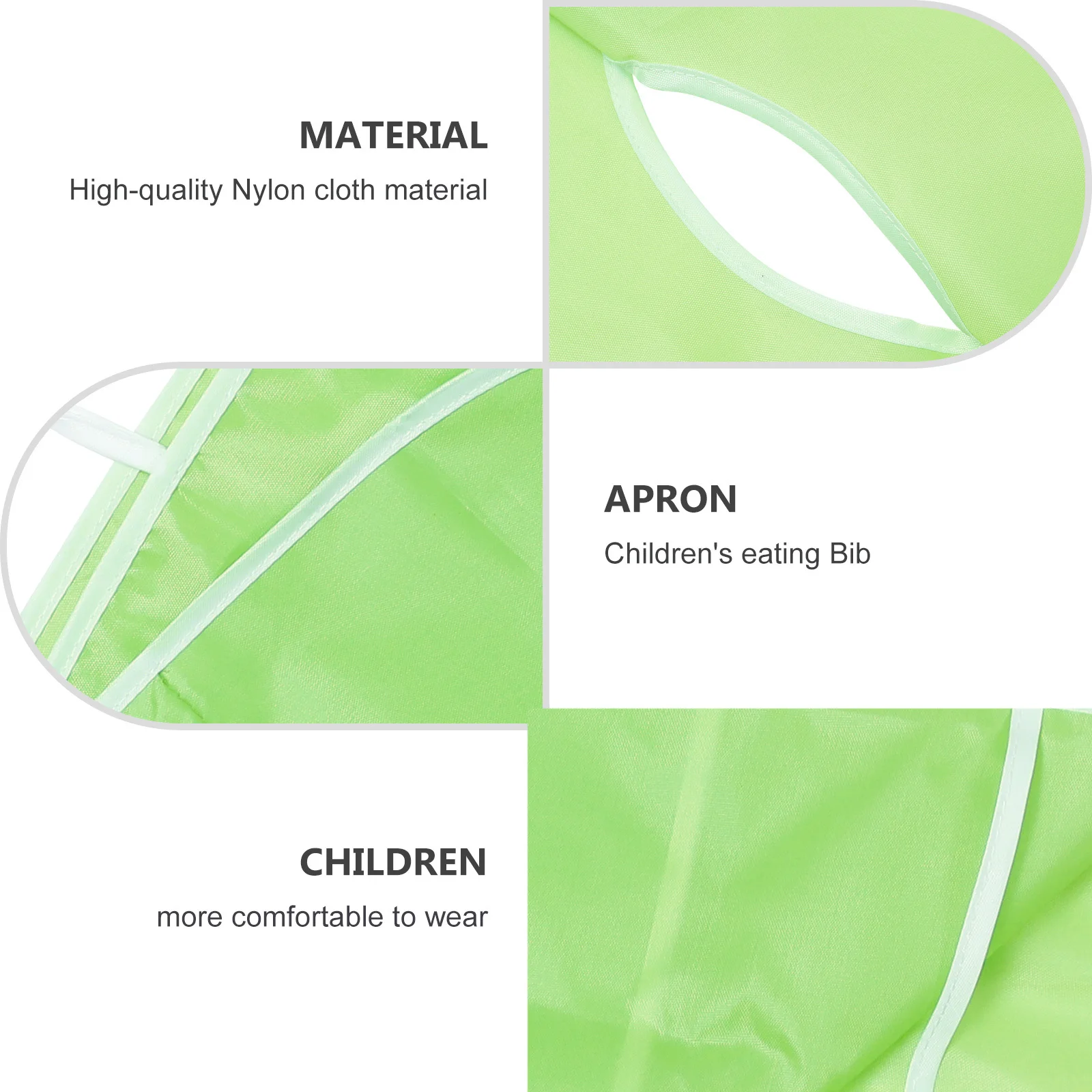 

1Pcs Kids Drawing Bib Pure Color Waterproof Feeding Apron with Rice Pocket Nylon Baby Eating Smock for Kindergarten Dirt