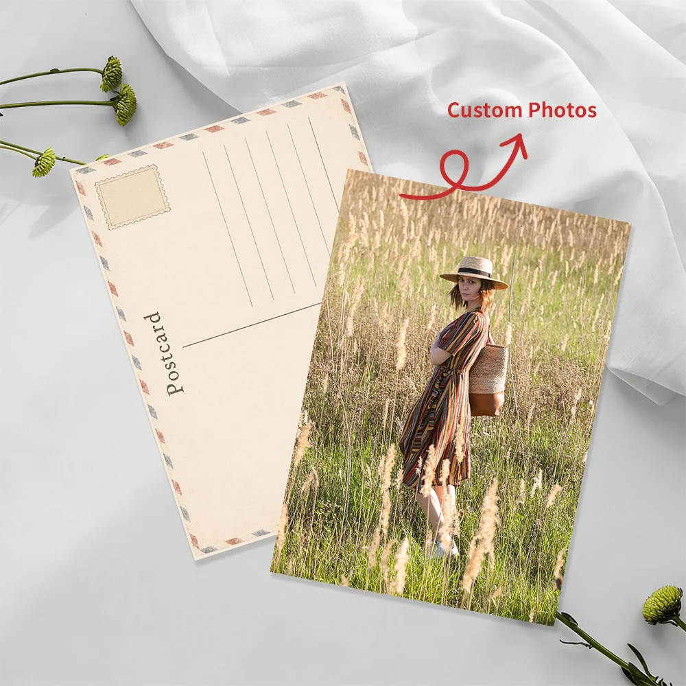 8/16/24/32pcs Custom Postcards, Personalized Upload Your Own Picture Keepsake Cards For Loved Ones,Christmas Gift