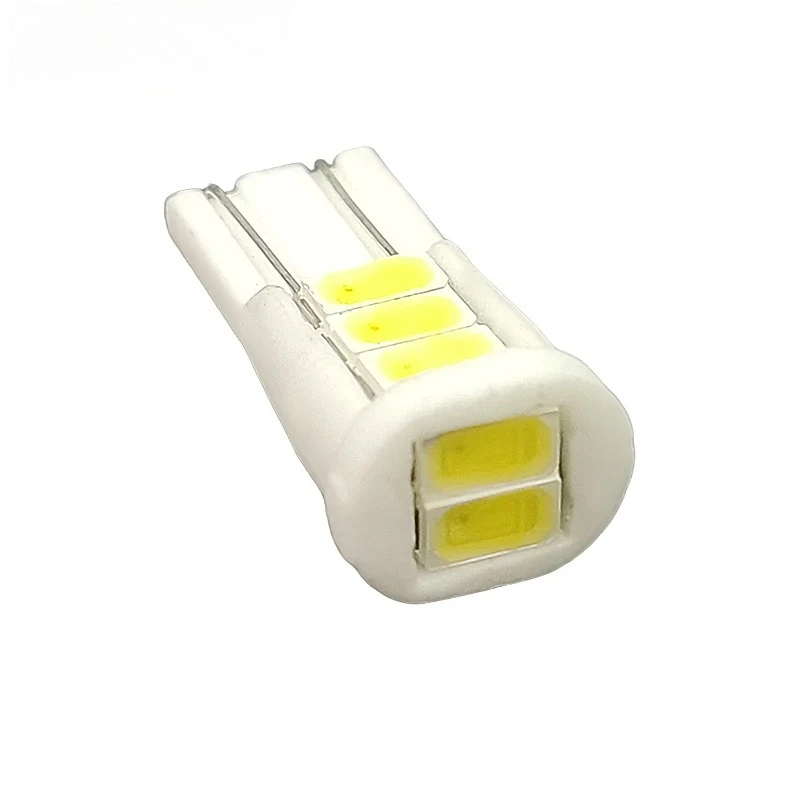 100 قطعة w5w led T10 السيراميك 8 SMD 5630 LED 194 168 501 إسفين الجانب لوحة ترخيص ضوء مصباح إسفين وقوف السيارات ضوء أبيض DC12V