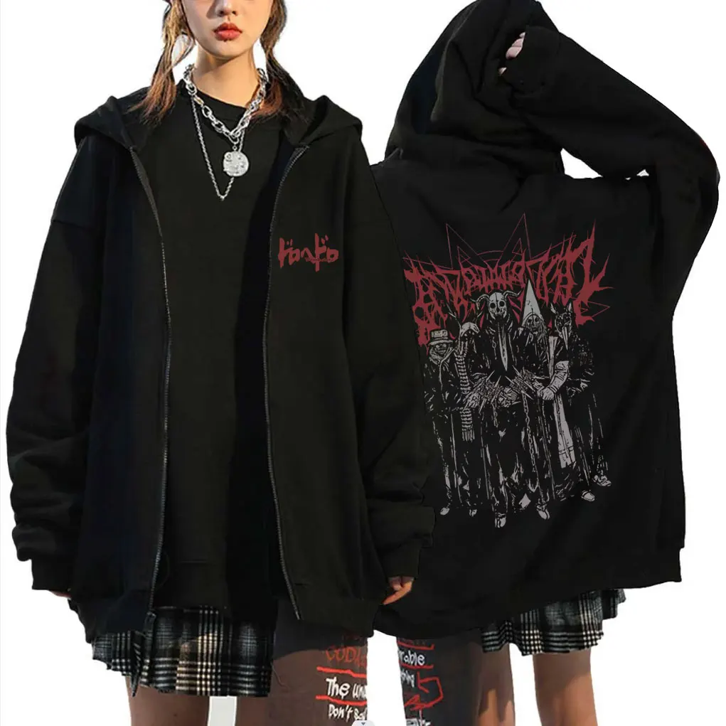 

Anime Dorohedoro Kaiman Merch Zipper Hoodie Men Women Manga Fleece Cotton Zip Up Jacket Gothic Rock Cosplay Zip Up Sweatshirt
