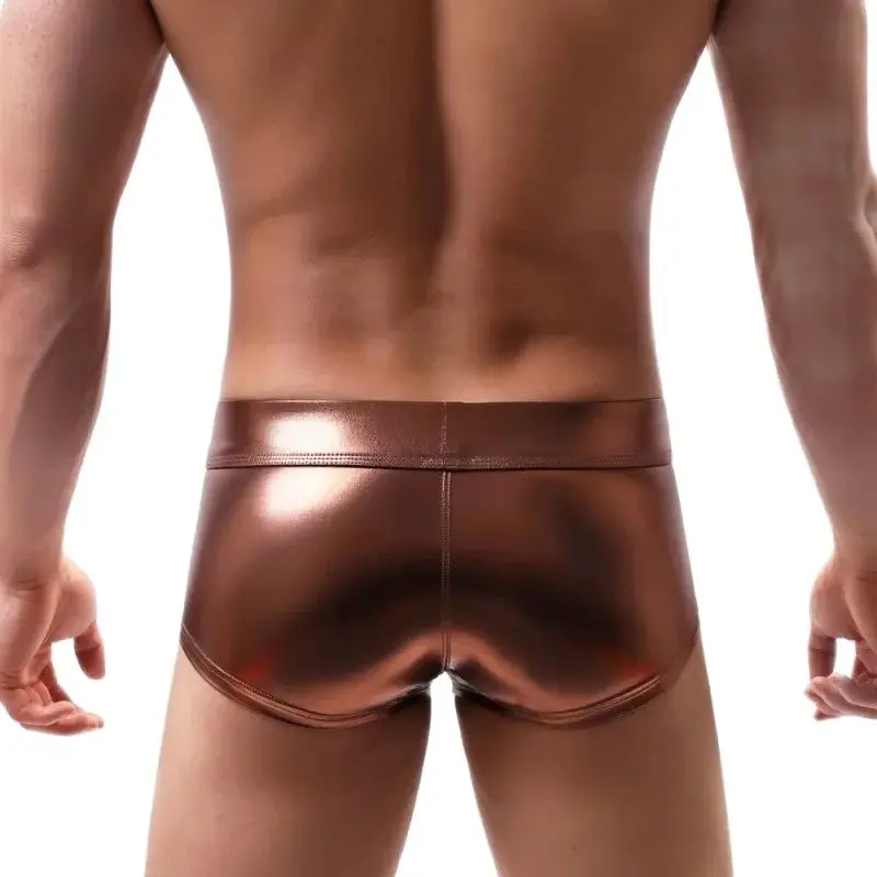 Bielizna męska kalesony bokserki imitacja skóry ropa wnętrze hombre cueca masculina bokser para hombre seksowna bielizna męska