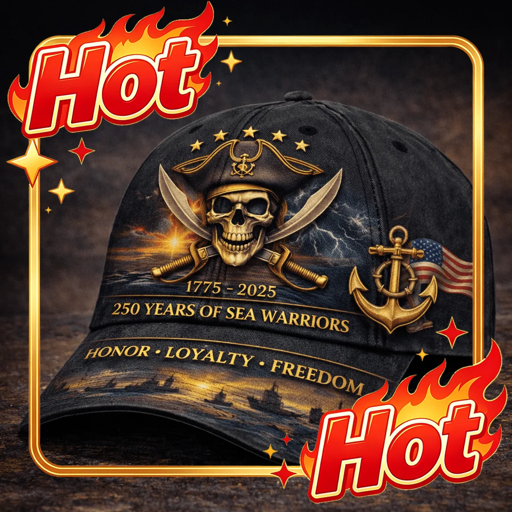 Custom Adjustable Dad Hat Featuring A Vintage Nautical Design With A Pirate Skull, Anchor, And Sword Graphics, Perfect