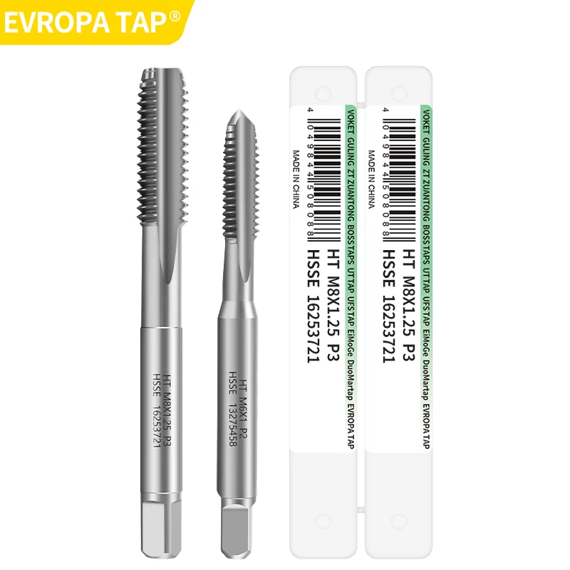 EVROPA HSS-E M35 TiN Coated Miniature Thread Tap, JIS Standard Straight Flute Screw Tap (M1.5-M5)