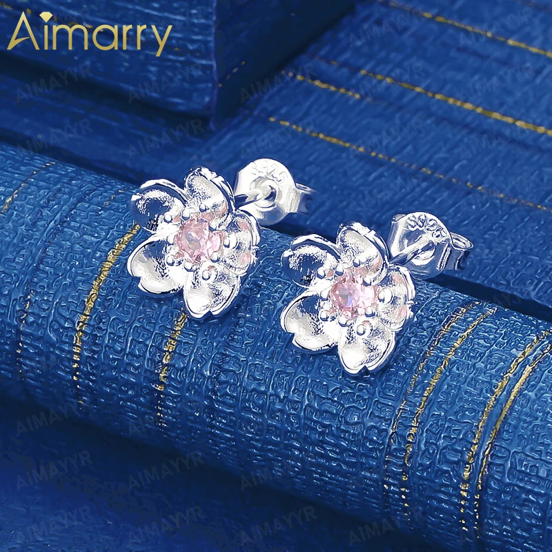 925 Sterling Silver Three-dimensional Flower Set with AAA Zircon Earrings for Women's Banquets High-quality and Fashion Jewelry
