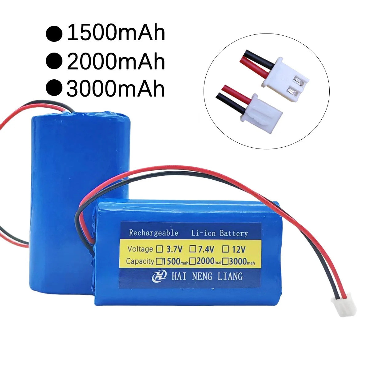 New High Energy 7.4 V 18650 Batterie 2S Lifepo4 Batteries Packs 1500mah 2000mah 3000mah Batterie Rechargeable Battery Plug
