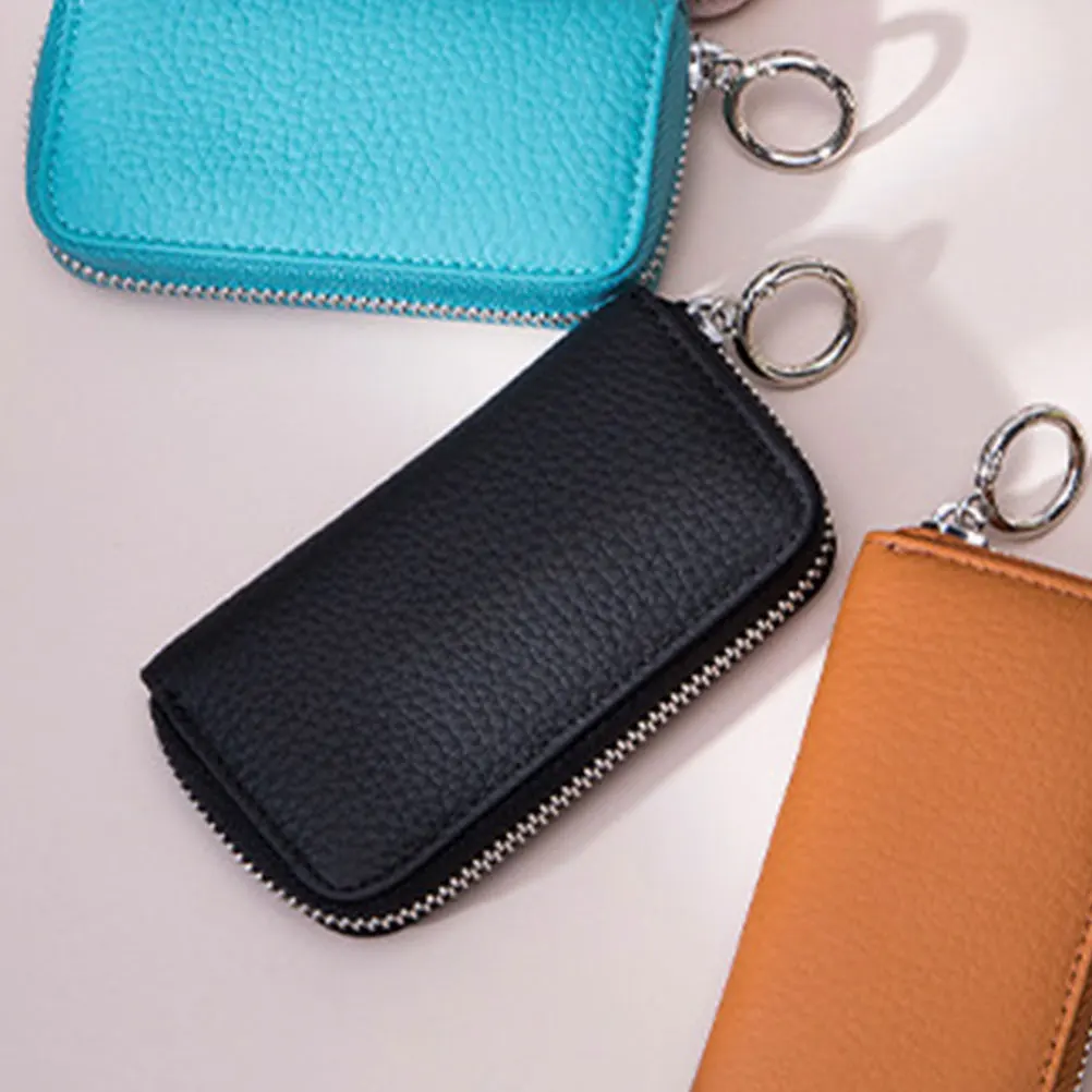 

Soft Pouch Organizer Wallet Holder for Keys Car Keychain Storage Bag Durable Key Case Metal Buckle Multi-functional
