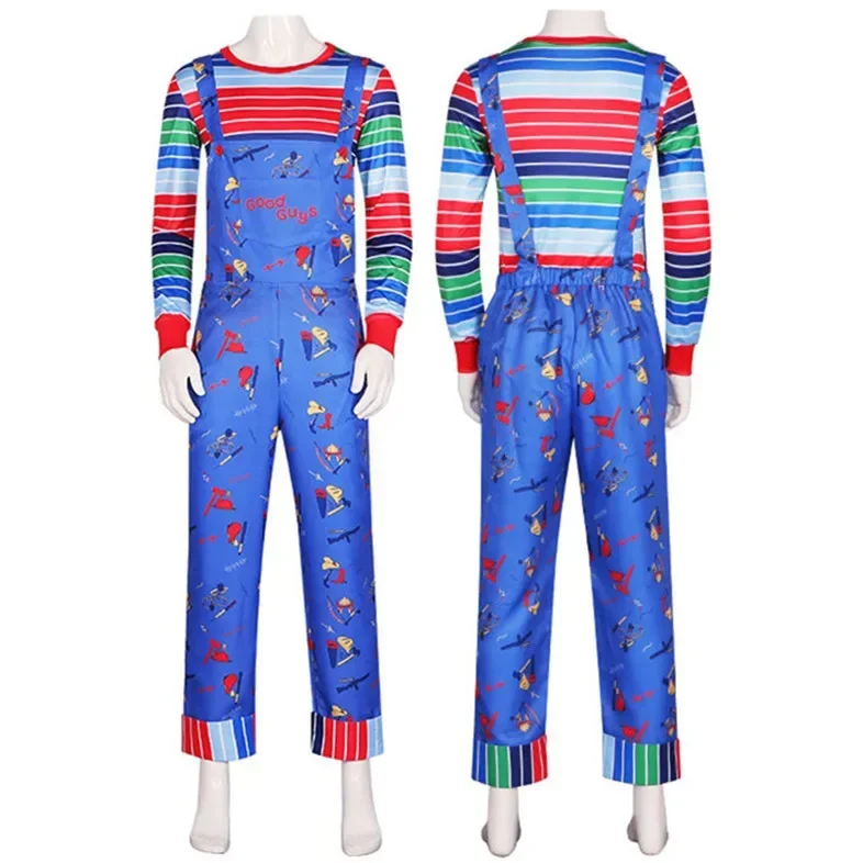 

Chucky Cosplay Costume Adult Mens Shirt Pants Suits Girls Outfit Uniform Halloween Carnival Disguise Party Costume