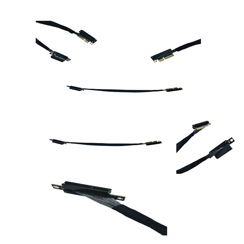 PCIe 5.0 Reverse Side‑Bend Riser Extension Cable Left‑Right Dual‑Exit Gen5 For Capture Network PCIe SSD Expansion Card