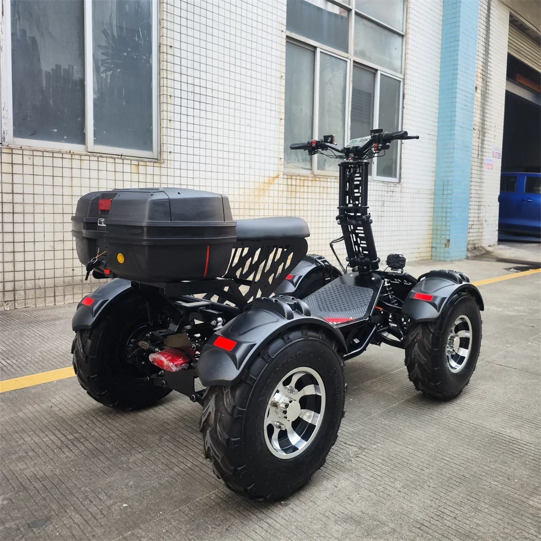 Cuatrimoto Eléctrica para Adultos de 21 Pulgadas con Tracción en las Cuatro Ruedas, 60v 10000w, Alta Velocidad 35 °   Cuatrimoto Eléctrica con Función de Reversa