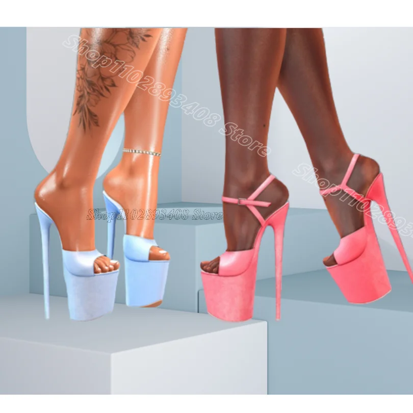 

Pink Ankle Buckle Platform Sandals Open Toe British Style Summer Design Women Party Dress Women Sandals 2025 Zapatos Para Mujere