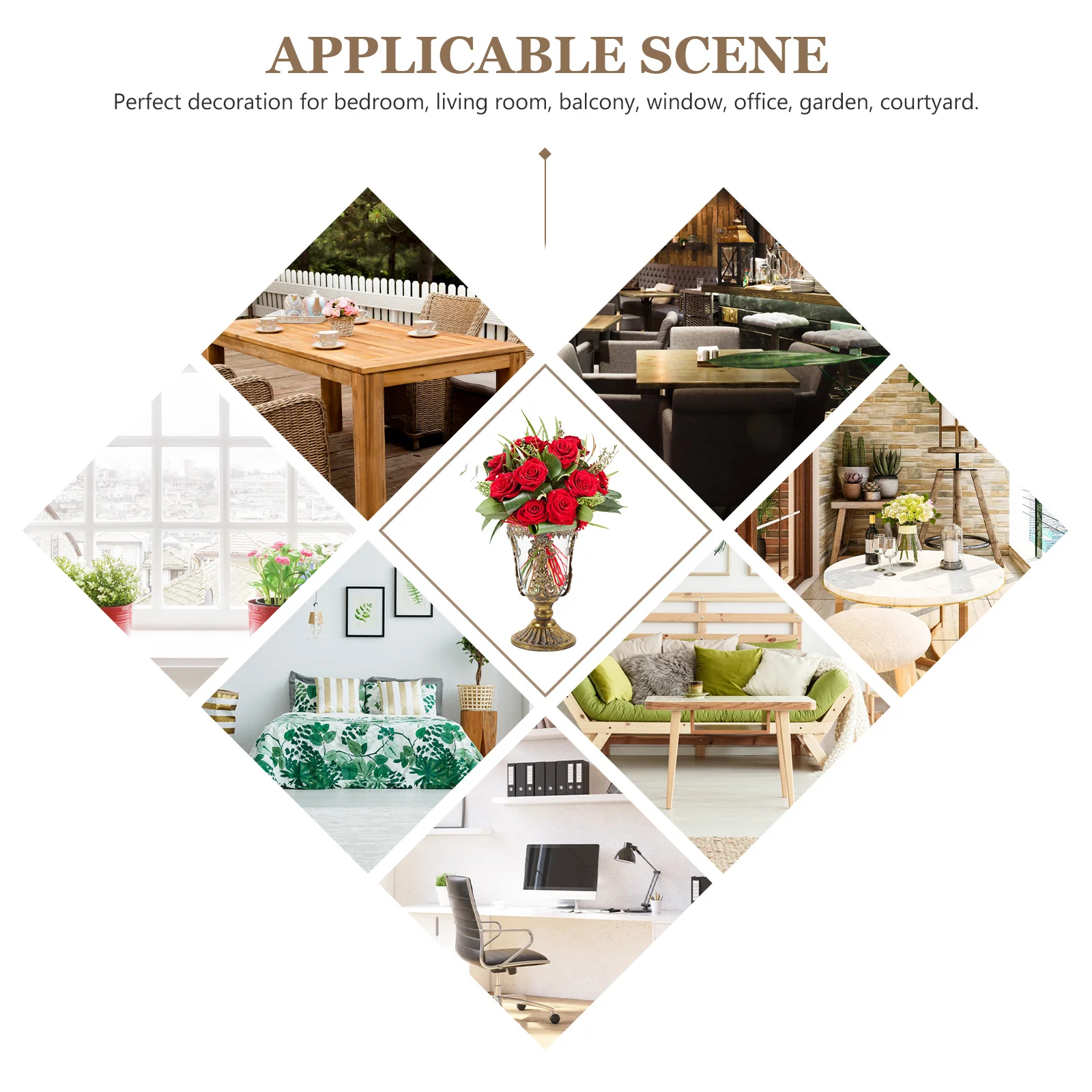 

Retro Vase Vintage Flower Pot Smooth Surface Round Edges Stable Base Table Wedding Centerpiece Decorative Planter for Living