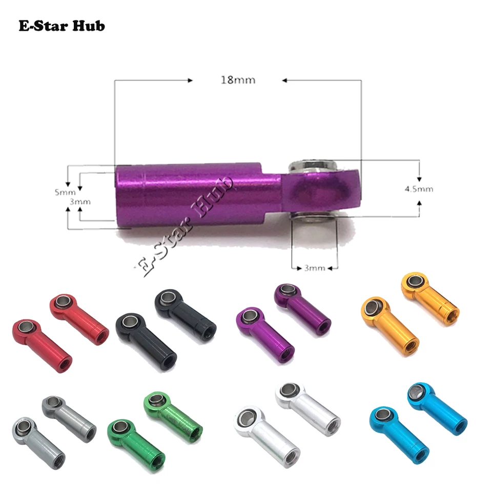 Rcmodelpart Rótulas De Aluminio M3 – 20 Unidades (10 CW + 10 CCW) – Para Coches RC 1/10, Buggy Y Crawler – Color Azul