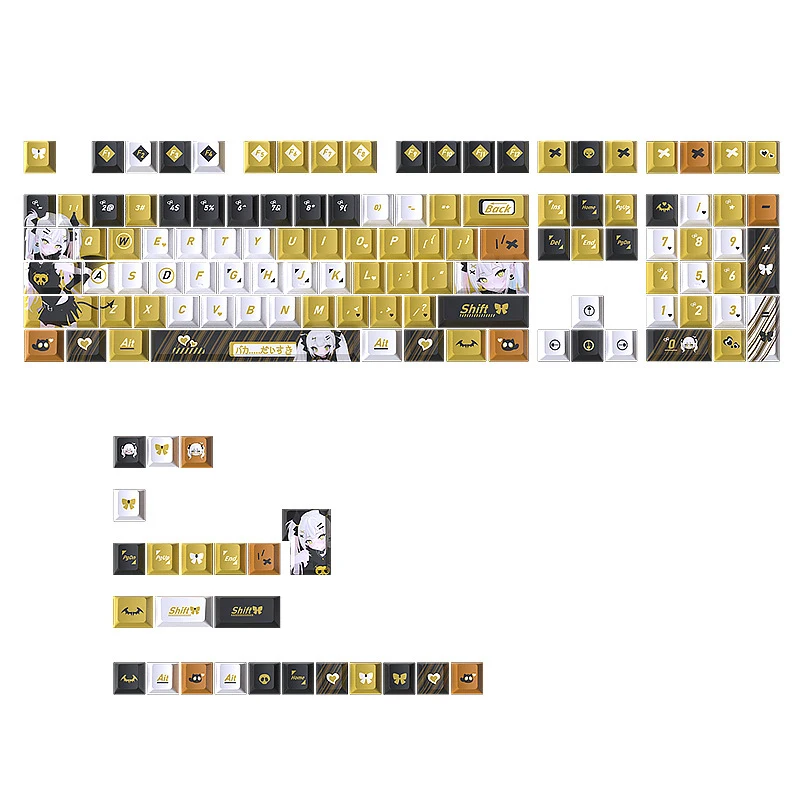 

Yellow keycap mechanical keyboard with dye-sublimation, original factory small complete set132CustomizationPBT