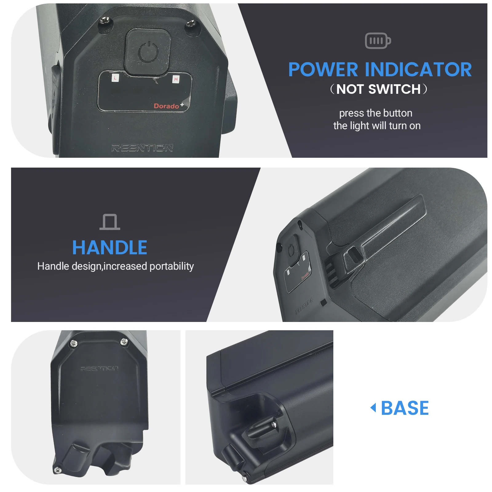 Reention Dorado 48V دراجة كهربائية بطارية ليثيوم لدراجة NCM موسكو ميلانو أسبن الكهربائية