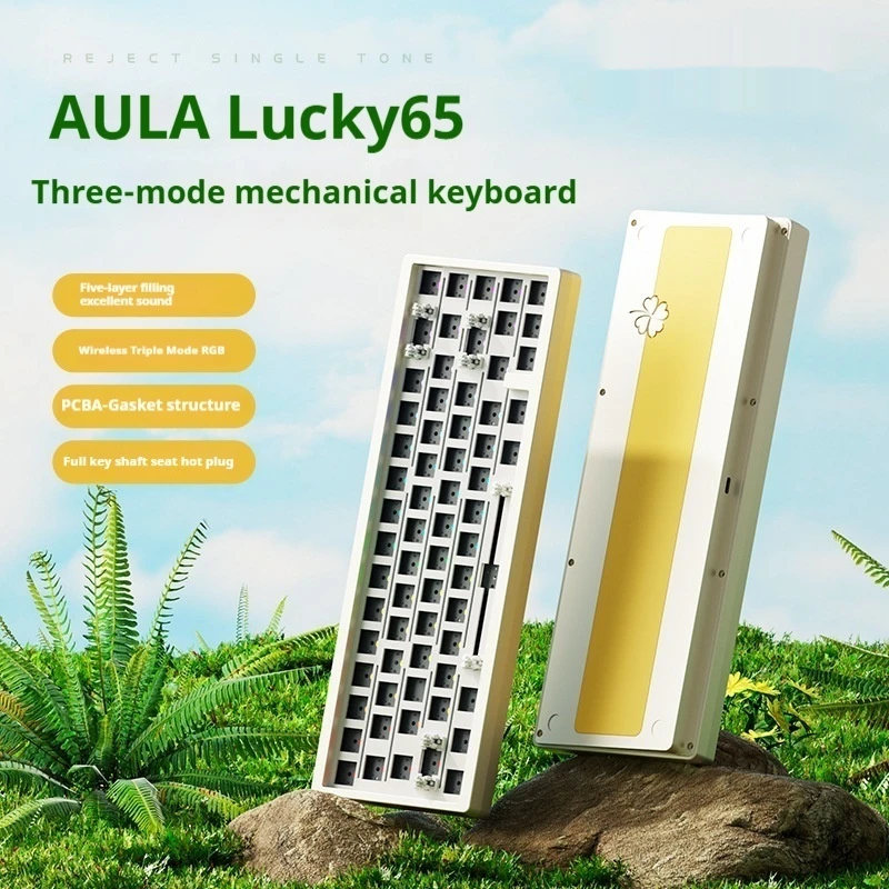 

AULA lucky68 Mechanical keyboard Three modes Customization Metal aluminum kit Hot swappable Esports Games RGB office Halloween