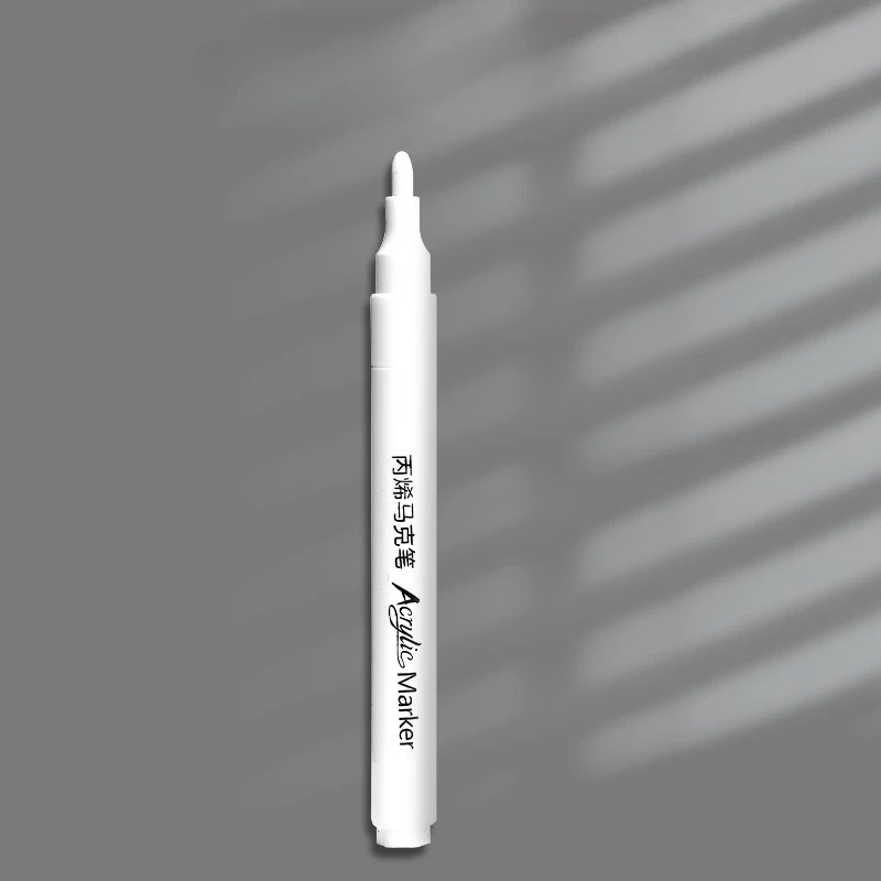 1/3/5 Pcs Student-specific white acrylic marker for sketching, highlighting, and oil-based quick-drying painting brush view 2