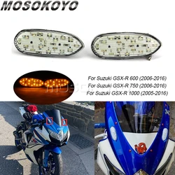 GSXR 600/750/1000 Mirror Block-Off Flush Mount LED Turn Signals Lights Blinker Indicator Flasher For Suzuki GSX-R 600 750 1000